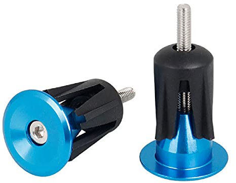 Azarxis Lenkerendkappen Lenkerstopfen Fahrradgriffe Stecker Lenker Endkappen für Fahrrad Mountainbike Rennrad (Blau - 23,3mm - 2 Stück)