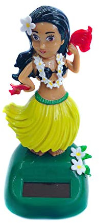 Tanzende Solarfigur Hula Girl,Solar Wackel Figur,Hawaii Mädchen Figur Auto-Armaturenbrett Ornamente Puppe Auto Schwingenden Kopfschütteln Spielzeug Dekor Für Die Fensterbank, Auto, Büro, Schreibtisch