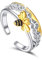 Damen Gold Biene Ring 925 Sterling Silber Honigwabe Offener Bienenringe Schmuckgeschenke für Schwester, Liebhaber, Ehefrau,Muttertag