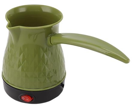 Fockety Cafetera Turca Eléctrica, Cafetera de Pavo Eléctrica Portátil de 500 Ml, Cafetera Eléctrica árabe, Griega y Turca de Acero Inoxidable con Mango Extraíble y Antiescaldaduras (Green)