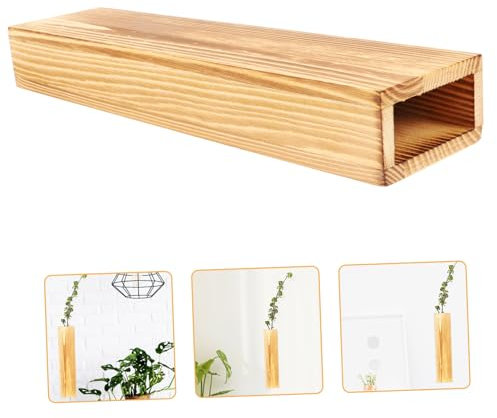 Toddmomy Dekorative Vase Mit Getrockneten Blumen Hängevase Aus Holz Wandpflanzgefäß Für Zimmerpflanzen Hängender Pflanzenhalter Trockenblumen-wandvase Künstlich Geländer