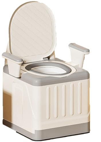 Silla WC Acolchada con Inodoro Portátil, Silla WC Personas Mayores, Silla con Inodoro Adultos, WC Portátil para Ajustable, Silla Orinal, Silla con Agujero WC, Silla WC Inodoro Acolchada