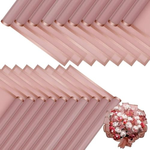 BKEPDY 20 Hojas Papel Envoltorio Negro Elegante Borde Dorado Papel Embalaje Ramos Flores Envolver Regalos Decorativo Artesanal