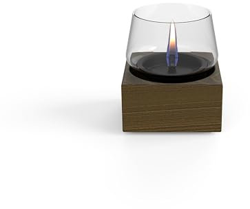 Tenderflame Poppy 14 Kerze aus schwarzer Eiche, feuerfest, nicht brennbar, umweltfreundlich, ohne Gefahr für die Flamme, 14 x 14 x 14,3 cm