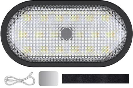 Tuxxjzm Luces LED para interiores del coche,Luces interiores para coche - Lámpara de lectura para atmósfera de coche recargable por USB con 6 colores,Luz trasera de ciclismo para conducción nocturna