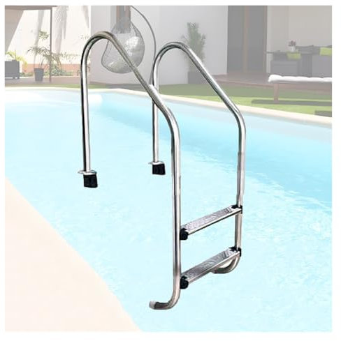 Échelle De Piscine, Marchepied en Acier Inoxydable 304, Rampe De Piscine Creusée avec Pédale, for Piscines Intérieures Et Extérieures(2 Steps,1mm)