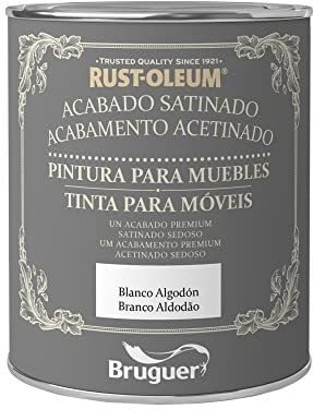 Rust-Oleum Bruguer Pintura para Muebles Satinado Blanco Algodón 750 ml