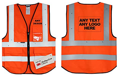 Salzmann Gilet rifrangente ad alta visibilitá con logo individuale - Gilet di sicurezza con stampa - Realizzato con nastro riflettente 3M