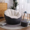 CSstone Bean Bag Sitzkissen Sessel Bodenkissen Aufbewahrungstasche Sitzsack Wohnzimmer Garten (Nur Cover) Bodenkissen Hocker Kinder Sitzsäcke Möbel Kissen Sessel Sofa,Beige Gray Stitching
