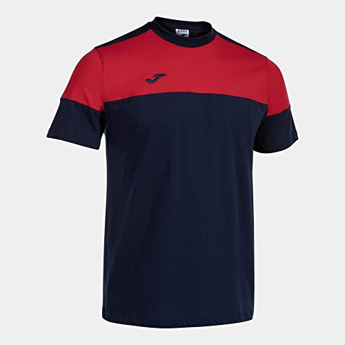 Joma Maglia a Manica Corta Uomo Crew V Blu Navy Rosso