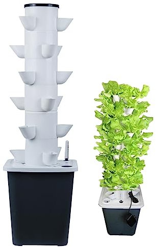 Sistema di Coltivazione idroponica da Giardino 15/20/25/30 baccelli Torre idroponica Kit di Coltivazione aeroponica Sistema di Semina acquaponica con Pompa idratante, Adattatore,