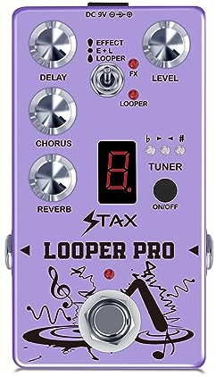 Stax RE-05 Looper Pro pedal with 5 Modes Of Multi Effect Guitar Pedals, Including Reverb, Chorus, Delay, Tuner And Looper, True Bypass