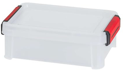 SUNDIS Clip’N Store, boîte de rangement 2,5L en plastique transparent, renforcées avec couvercle clipsable, aptes au contact alimentaire, parois droites, superposables et combinables