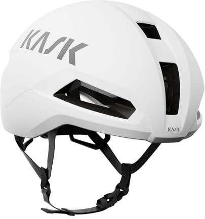 KASK Nirvana Bike Helmet, Aerodynamic Triathlon Adult Cycling Helmet with Impact Protection for Track Racing, Road Cycling Races & Triathletes - White Matt - Medium