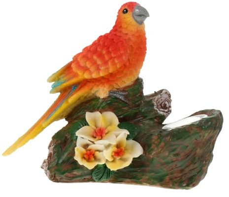 INOOMP Solar Statue Für Außenbereich Aus Harz Solarlampe Für Garten Mit Vogelfigur Led Licht Für Gartendekoration Handbemalt Tier Statue Für Blumenbeet Und Zäune