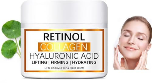 Crème Intensive Retinol, Crème Anti-Âge Retinol Boost, Creme Anti Rides Femme, Retinol Serum Visage, Crème Hydratante Pour Le Visage Avec Crème De Collagène Et Acide Hyaluronique 50 ml (1pc)
