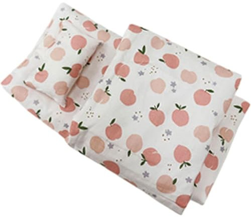Cndiyald Puppenhaus Bettwäsche Set, 3PCS Miniaturpuppenhauszubehör, Stoffpuppenbett Set, Puppenschlafbett Set, Puppenbettwäsche für Puppen