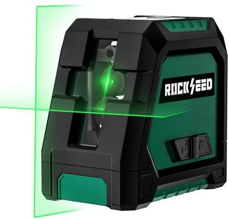 RockSeed Nivel láser de Módulos Duales con Trípode de 1,2m,Nivel de Línea Autonivelante,Haz Verde Horizontal y Vertical de 150 °,2 Baterías AA,para Decoración del Hogar/Bricolaje/Sitio de Construcción