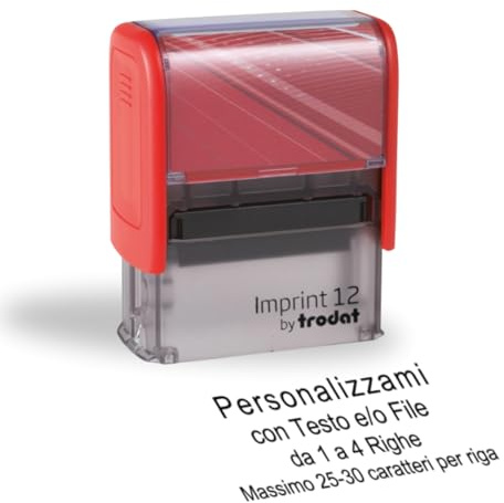 Trodat - Timbro Personalizzato, Timbro con Testo e/o Logo | Imprint 12 | 47x18 mm - 4 Righe | Timbri Personalizzati per Aziende, Uffici, Medici e Attività Commerciali