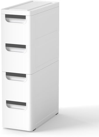 ANYVOYAGE Slim Mobile Storage Cabinet with Wheels – Narrow 3/4/5-Drawer Organizer for Bathroom, Bedroom & Entryway (4-drawer)
