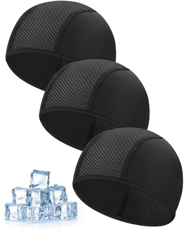 Becellen 3 Pièces Bonnet sous Casque Été Bonnets de Cyclisme Skull Cap Respirant sous Casque Moto Bonnet Running Léger pour Hommes et Femmes