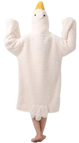Muzrunq Manta con Capucha, Suave y cómoda, Linda y cálida Manta de Pato de Peluche con Bolsillo, Pijama Acogedor para niños Adultos, tamaño