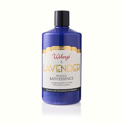Wiberg’s Lavender Bath Essence with Eucalyptus – Aromatic Bath Oil with Essential Oils – Classic Bath Additive with Soft Lather & Relaxing Scent – 500ml