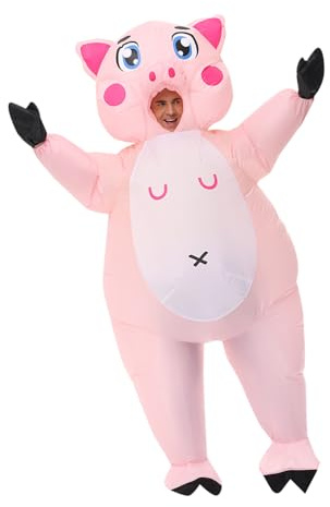 Disfraz inflable de cerdo para adultos, disfraz inflable de T-rex de tamaño adulto, disfraz completo inflable para adultos, hombres y mujeres, traje inflable elegante y divertido para Halloween
