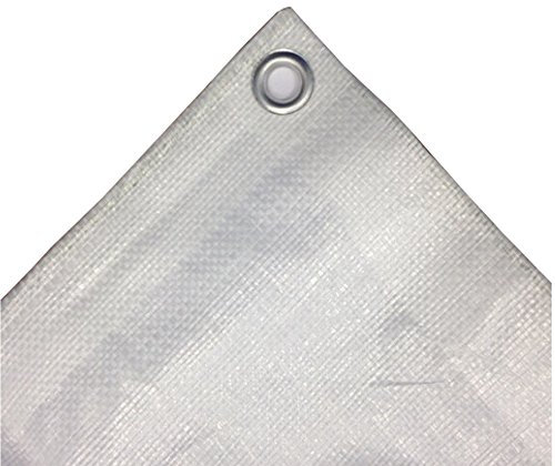 Bâche de protection 4 x 5 (20 m²), blanche, 180 g/m², en tissu, résistante aux UV, indéchirable, imperméable