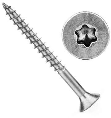 Profica® Spanplattenschrauben Edelstahl 4,5x50 mm 200 Stück (TX20) - Edelstahlschrauben mit Senkkopf, Teilgewinde, ETA Zulassung - Rostfrei