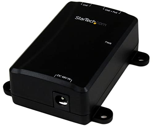 StarTech.com 1 Port Gigabit Midspan - PoE+ Injektor - 802.3at und 802.3af - wandmontierbarer Power over Ethernet Injektor Adapter