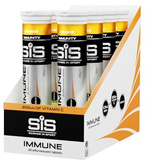 Science in Sport Immune comprimidos 160 uds. Naranja - Comprimidos efervescentes de vitamina C con hierro, Veganos y, Para reforzar el sistema inmunitario