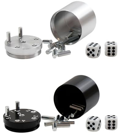 BestSaller SUPER SIX Würfelspiel Aluminum, Farbe:schwarz & Silber