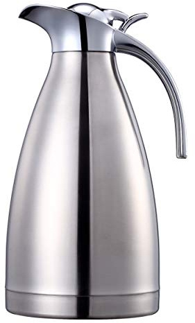 Sumerflos 68 Oz Stainless Steel Coffee Thermal Carafe/Double Walled Vacuum Thermos Insulated / 12 Hour Heat Retention / 2 Liters (Silver)