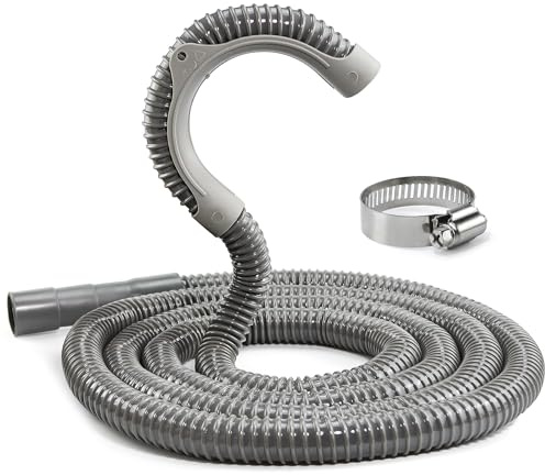 TOMOON 12Ft Universal Washing Machine Drain Hose Flexible Extension Hose with Clamp,Industrial Grade Polypropylene Corrugated,Fit for Most Household Washing Machines(10-Years Warranty)