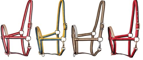 NETPROSHOP Fohlenhalfter Azoren Full 2-Fach Verstellbar mit Glitzerabzeichen, Farbe:Teddybaer