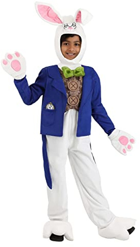 Fun Costumes Whimsical White Rabbit Kid's Costume, Tailcoat Bunny Outfit - Large, Blue