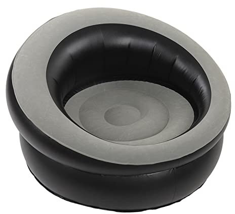 Fockety Aufblasbarer Stuhl, Ergonomisches Aufblasbares Sofa, Air Lazy Sofa, Schnelles Aufblasen und Auslaufsicher, Aufblasbarer Lounge-Sessel mit Beflockter Oberfläche für Garten, Camping (Grau)