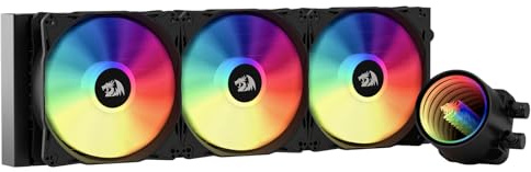 Redragon HL240 ARGB-Flüssigkeitskühlsystem, CPU-Wasserkühler mit hocheffizientem 3300-RPM-Kühler, 20 dBA leise, grooviger Infinity-Spiegeleffekt, 3 x 120-mm-PWM-RGB-FDB-Lüfter, LGA 1700, AMD AM5-fähig
