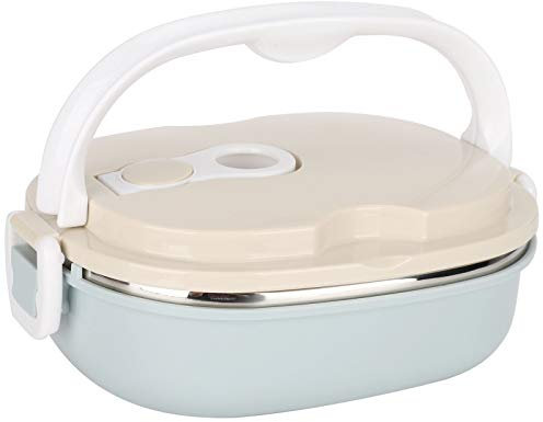 Cocoarm Lonchera térmica Box 304 de acero inoxidable con aislamiento térmico de doble asa curvada, contenedor térmico portátil para alimentos, diseño de válvula de sellado permeable al aire (una sola