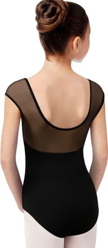 Mulnall Girls Dance Ballet Leotard Mesh Cap Sleeve(23638-06-L)