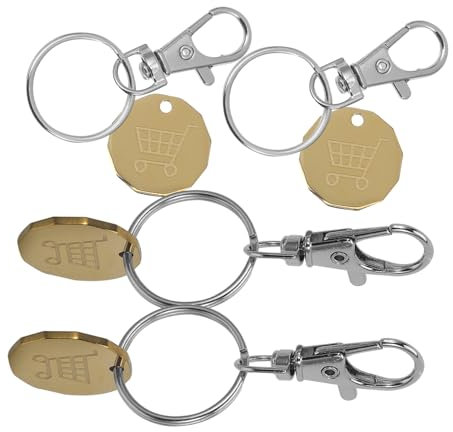 Housoutil 4piezas Colgante De Llavero Fichas para Carrito Adornos Metálicos para Llaveros Fichas para Carrito Decoración para Tienda