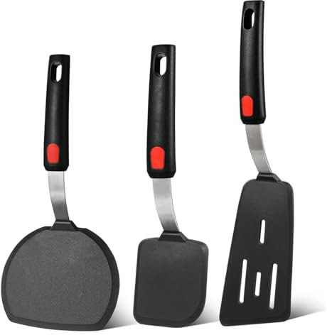 SMASOLO 1set Spatole Silicone Per Cucina Piccolo Angolato Utensili Antiaderenti Per Cucinare e Girare Danni e Padelle