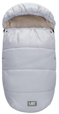 LAT - Sacco nanna universale per passeggino, con cappuccio, impermeabile e antivento, rimovibile, universale, per ovetto, passeggino (B, grigio)