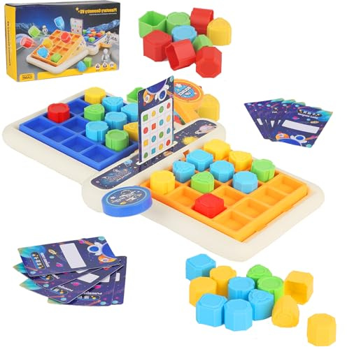 Easy Kid Board Games – Shape Matching Puzzle & Reaction Battle Toy for Two Players – Hand-Eye Coordination Game – Educational Toy for Children Ages 3+