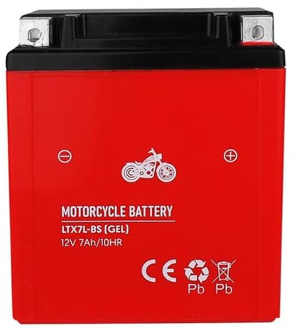 Lamex LTX7L‑BS Batteria GEL 12V – 7Ah esente da manutenzione, resistenza alle vibrazioni e agli urti, formato compatto 113×69×130 mm, ideale per moto e scooter