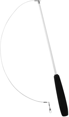 SITBXO 3-delad teleskopisk kattfiskespö med fiskespödesign, multifunktionellt inomhusspel kattleksak (vit)