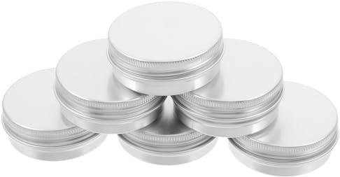 SMASOLO 6 pièces Lot de Boîtes Aluminium Rondes avec Couvercle à Vis Boîtes Métalliques Étanches et Légères pour Voyage Rangement de Cosmétiques et Pots à Épices