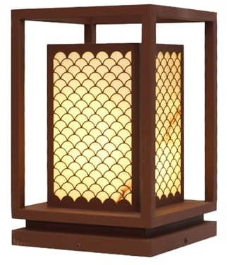 Lampada da Palo a Colonna, Moderna, per Esterni, Impermeabile, Decorativa, per Recinzione, Passerella, Ponte, Lanterna,Da a Colonna, Luce Calda/30 Centimetri