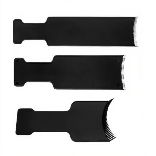 Generic Slitstark 3-delad Balayage Board-kamset med Borste för Enkel Hårfärgning, återanvändbara Hårfärgspaddlar för Salongsproffs och Gör Det Själv, Svart